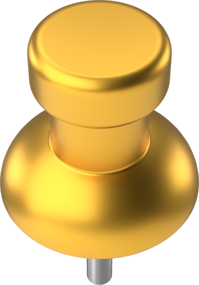 Push pin. Drawing pin. 3D pin.